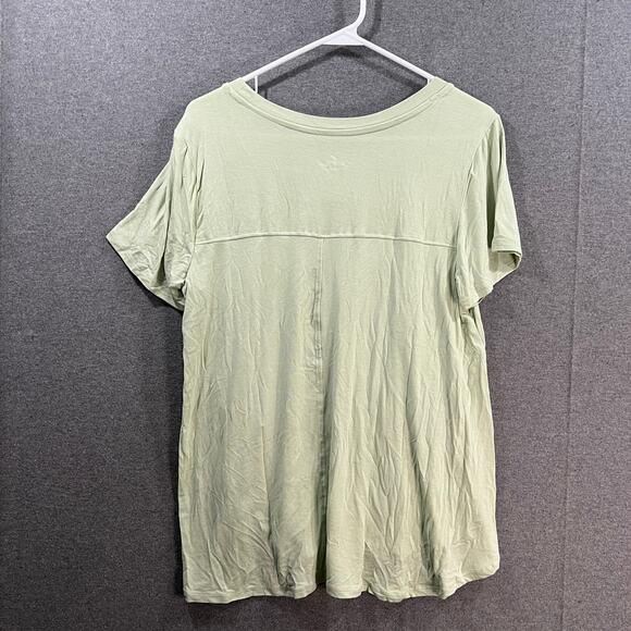 Cuddl Duds Softwear with Stretch Crew-Neck Top Herbal Green, Medium - Picture 2 of 8